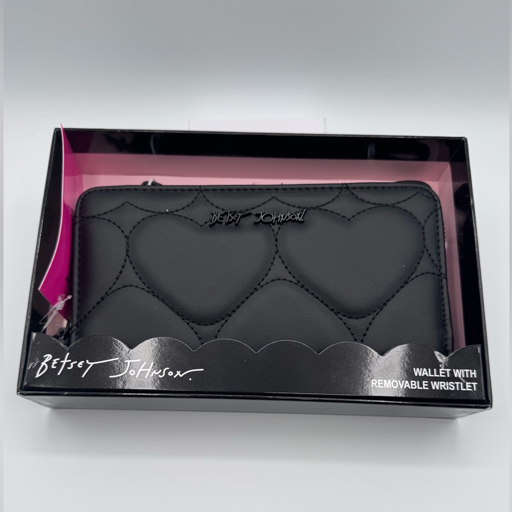 Betsey Johnson Quilted Black Heart Wallet